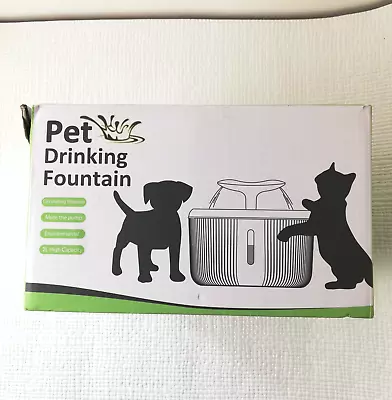 Pet Drinking Fountain 2L Capacity Dog/Cat Mains Electric Pump Continuouse Flow • £9.95