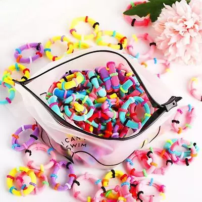 £2.78 • Buy 100 Pcs Cute Kids Hair Ropes Scrunchy Elastic Girls Rubber Bands  For Hair Ties