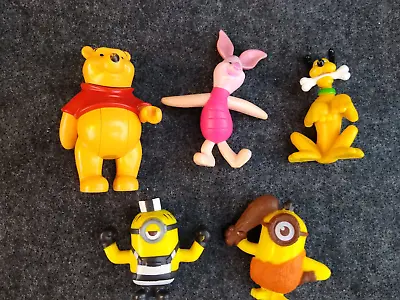 Vintage 90s Disney Mixed Action Figure Toy Lot Of 5 PVC Or Plastic Minions Pooh  • $6