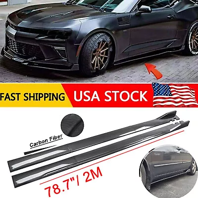 Carbon Fiber Side Skirt Rocker Panel Splitter Lip For Ford Mustang • $79.99