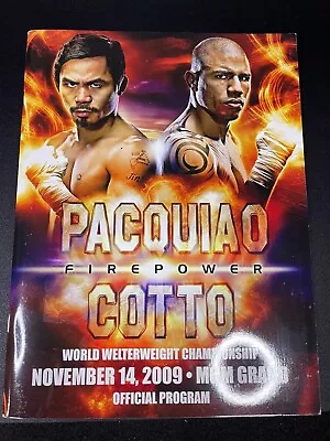 Manny Pacquiao V Miguel Cotto Novemeber 14 2009 Firepower Official Fight Program • $1.04