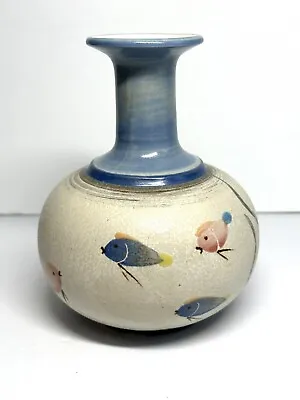 Art Pottery Vase Hand Painted With Fish And Coral 6” • $19.80
