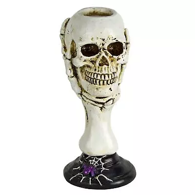£18.99 • Buy Halloween Skull Candle Holder Skeleton Hand Decoration Tea Light Spider 22cm