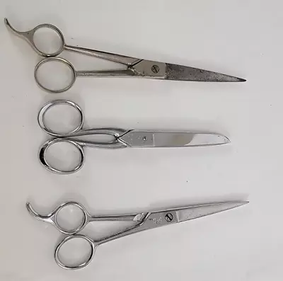 Lot Of 3 Vintage Hair  Scissors - Rex  - Farr  - Fischerwer - 6   -Free Shipping • $15.97