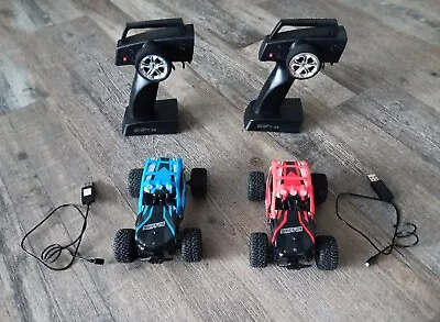 Power Craze Shift 24 RC Car Lot Of 2 Mini Red & Blue High Speed Vehicle Electric • $34.99