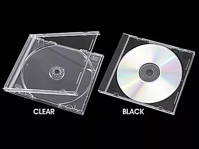 10.4mm Standard CD Jewel Case Black/Clear Tray Hold 1 To 4 Discs Wholesale Lot • $7.99