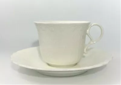 Mikasa WHITE SILK A7050 2-3/4  Tea Cup With Saucer EMBOSSED More Items Available • $15