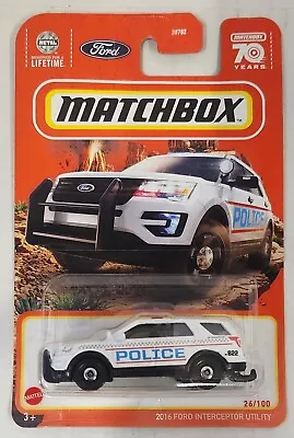 2023 Matchbox 2016 Ford Interceptor Utility Ford Explorer Police 911 🚔 26/100 • $3.99