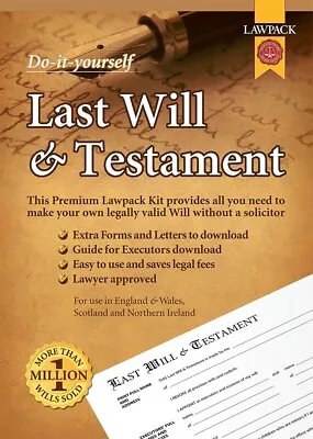 £21.49 • Buy  Last Will & Testament Premium Kit By Lawpack