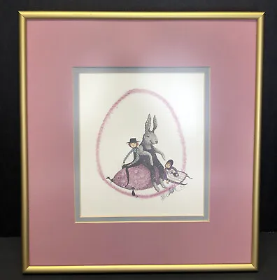 Vintage 1991 P Buckley Moss Easter Pals Print Framed Signed Numbered Rabbit Cats • $100