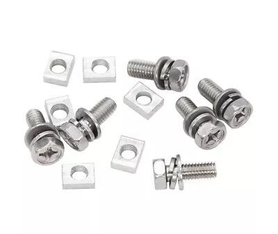 6-Pack Motorcycle Battery Terminal M6 X16mm Bolt Square Nut Kit Stainless Steel • $8.30