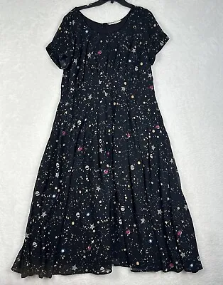 Wayward Fancies Eshakti Maxi Dress A-Line Fit & Flare Chiffon Moon Stars Size XL • $39.99