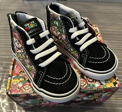 Vans Sk8-Hi Zip Mario & Luigi Nintendo Babies Infant Toddlers Shoes Sneakers 4.5 • $35