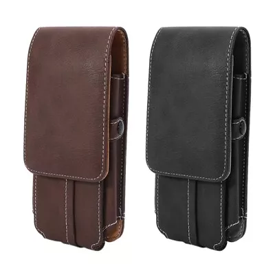 Men Waist Belt Bum Bag Phone Waist Flip Pockets Leather Cards Holder For Case • £8.02