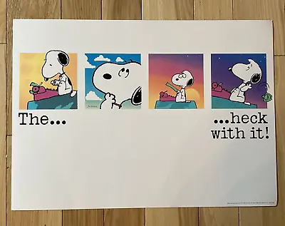 Vintage Hallmark SNOOPY Poster THE…. HECK WITH IT! Typewriter Peanuts • $28.95