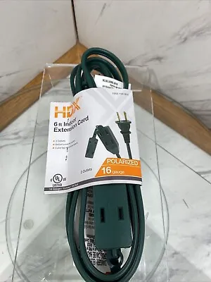 6 Ft. Extension Cord Indoor HDX - Green 16 Gauge Triple Tap Cube Polarized Plug • $2.75