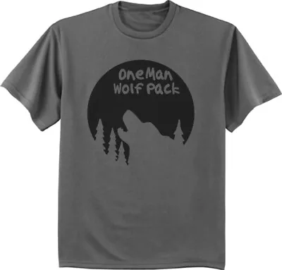 One Man Wolf Pack Lone Wolf T-shirt Mens Graphic Tee • $14.95