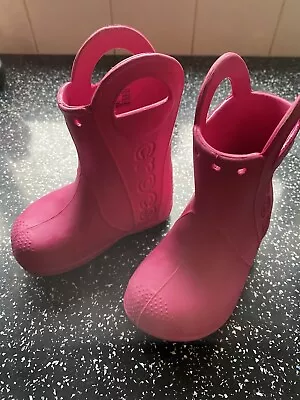 £4.99 • Buy Crocs Handle It Wellington Boots Kids Girls Waterproof Pull On Boots C7 Infant7