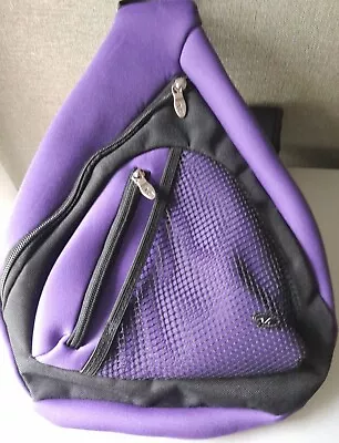 Purple Sling Bag Crossbody Daypack W/Bottle Holder Phone Holder 3 Compartments • $20