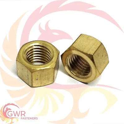 1/4  5/16  3/8  7/16  M8 M10 UNC UNF Imperial Brass Manifold Nuts - Exhaust • £2.50