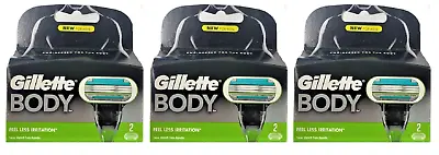 Gillette Body Razor Blade Refills Fits On Mach3 & Venus Handle 6 Cartridges • $10.75