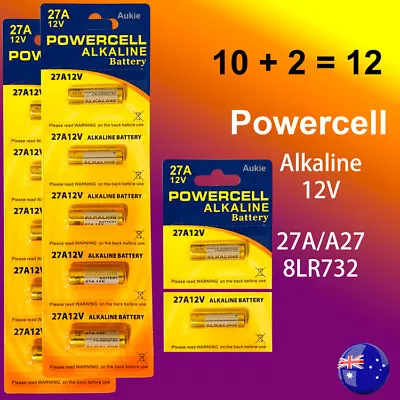 12 X 27A Powercell 12V 27A/A27 Battery Garage Car Remote Alarm(10 +2) 🇦🇺 • $7.47