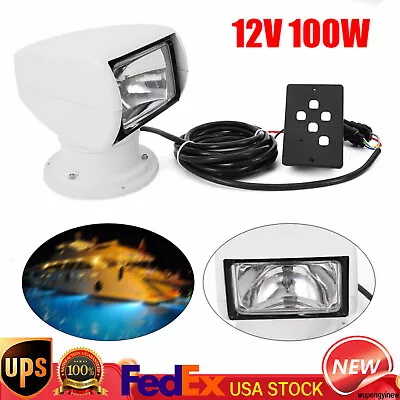 Boat Spotlights 100W Remote Control Spotlight Truck Car Boat Marine Search Light • $79.01