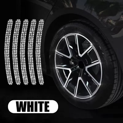 20x Bling Rhinestone Sticker Wheel Hub Rim Stripe Decal Sticker Reflective Strip • $20.89