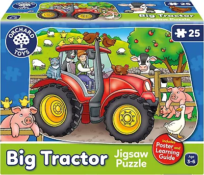 £13.04 • Buy Orchard Toys Big Tractor Jigsaw Puzzle, 25-Piece Farm Themed Shaped Puzzle For
