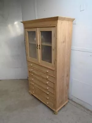 A Rare Antique / Old Pine Victorian 7 Drawer Display Cabinet To Wax / Paint • £1195