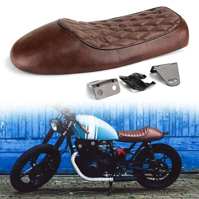 Hump Flat Brat Cafe Racer Seat Vintage Saddle For Honda CB Suzuki GS Yamaha XJ • $34.73