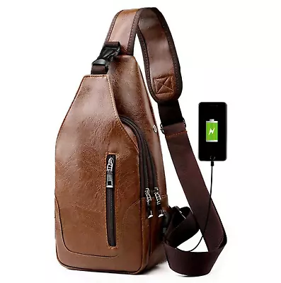 Bandolera Para Hombre Mochila Viaje Cartera Bolso De Hombro Sling Chest Bag BEST • $20.99