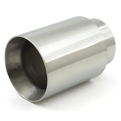 Exhaust Tailpipe Tip 3  - 4  Straight Cut Non Rolled Stainless Steel Universal • £14.99