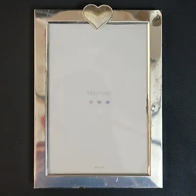 Vera Wang Hearts Design 4 X6  Real Sterling Silver Photo Frame Unused • $165