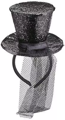 Smiffys Fever Mini Top Hat On Headband Black • $9.77