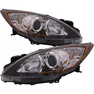 Headlights Halogen CAPA Left Right Pair Fits 10-13 Mazda 3 /12-13 5 Speed • $242.48