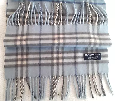 Burberry London Cashmere Scarf Nova Plaid Tartan Classic Fringe Tassels England • $89.91