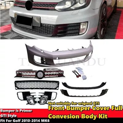 Primer Fit VW Golf 2010-2014 MK6 Front Bumper Cover Conversion Kit Grill To GTI • $679.98