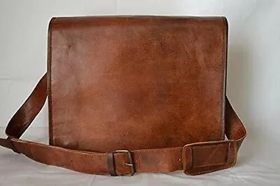 Vintage Leather Briefcase Messenger Laptop Cross Body Satchel Handmade Shoulder • $49.82