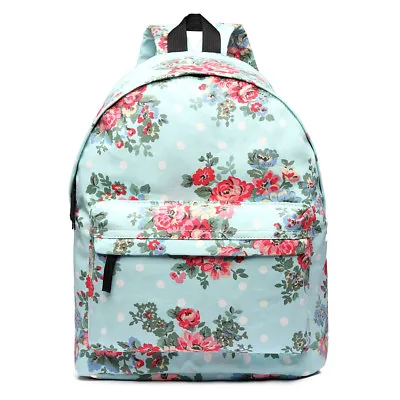 £9.99 • Buy Flower Ladies School Travel Backpack Shoulder Bag Rucksack Canvas A4 Zip