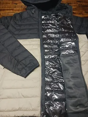 Columbia Men's White Out II Omni Heat Insulated HOODED Jacket SZ XL Tan Black • $69.99