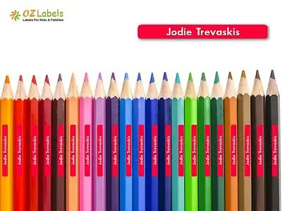 Pencil Name Labels / Stickers For Kids Tiny Size - Oz Labels • $55