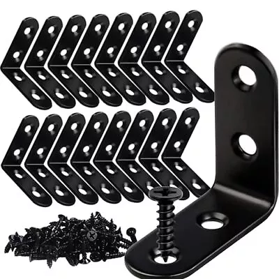 16 Pcs L Brackets Corner Brace 90 Degree Right Angle Metal Bracket For Wood • $10.50