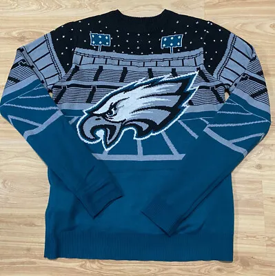 Nfl Team Apparel Philadelphia Eagles Light Up Christmas Sweater Pullover Sz S • $49.99