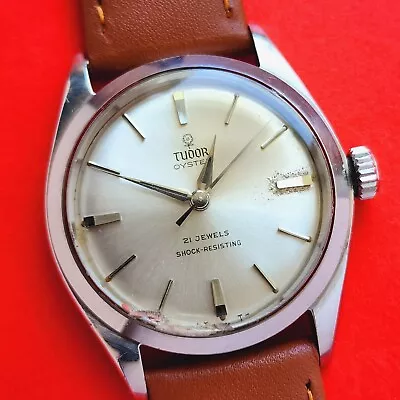 Tudor Oyster Watch Vintage Rare Small Rose Dial Mechanical 7934 For Repair • $771.44