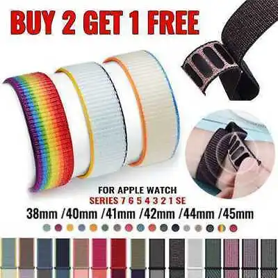 Nylon Sport Loop Band Strap For Apple Watch Series Ultra 8-1 38/40/41/45/42/49mm • $8.99