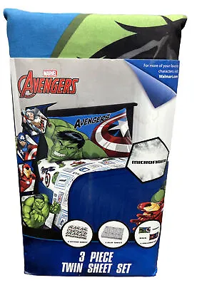 Marvel Avengers 3-Piece Microfiber TWIN Bed Sheet Set - BRAND NEW • $9.99