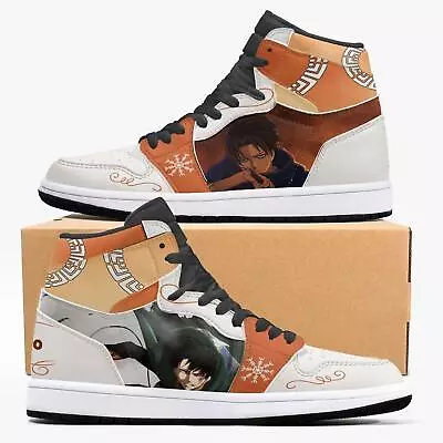 Custom Attack On Titan Levi Ackerman JD1 Anime Shoes Mid Top Sneakers • $129.99