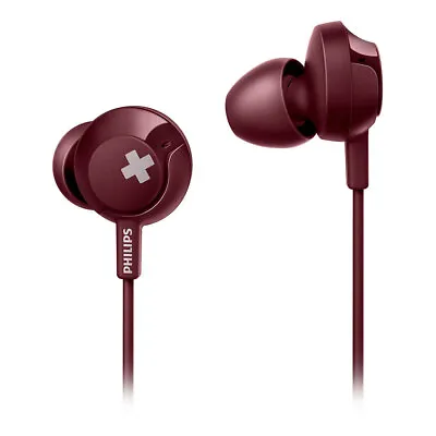 $31 • Buy Philips BASS+ In Ear Headphones/Earphones/Mic/Remote For Smartphone/iPhone/Red