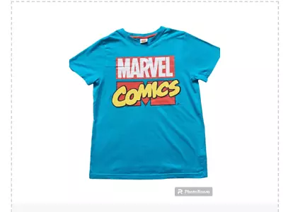 Marvel Comics Kids T Shirt 11 12 Years Cotton Light Blue  Top • £8.99